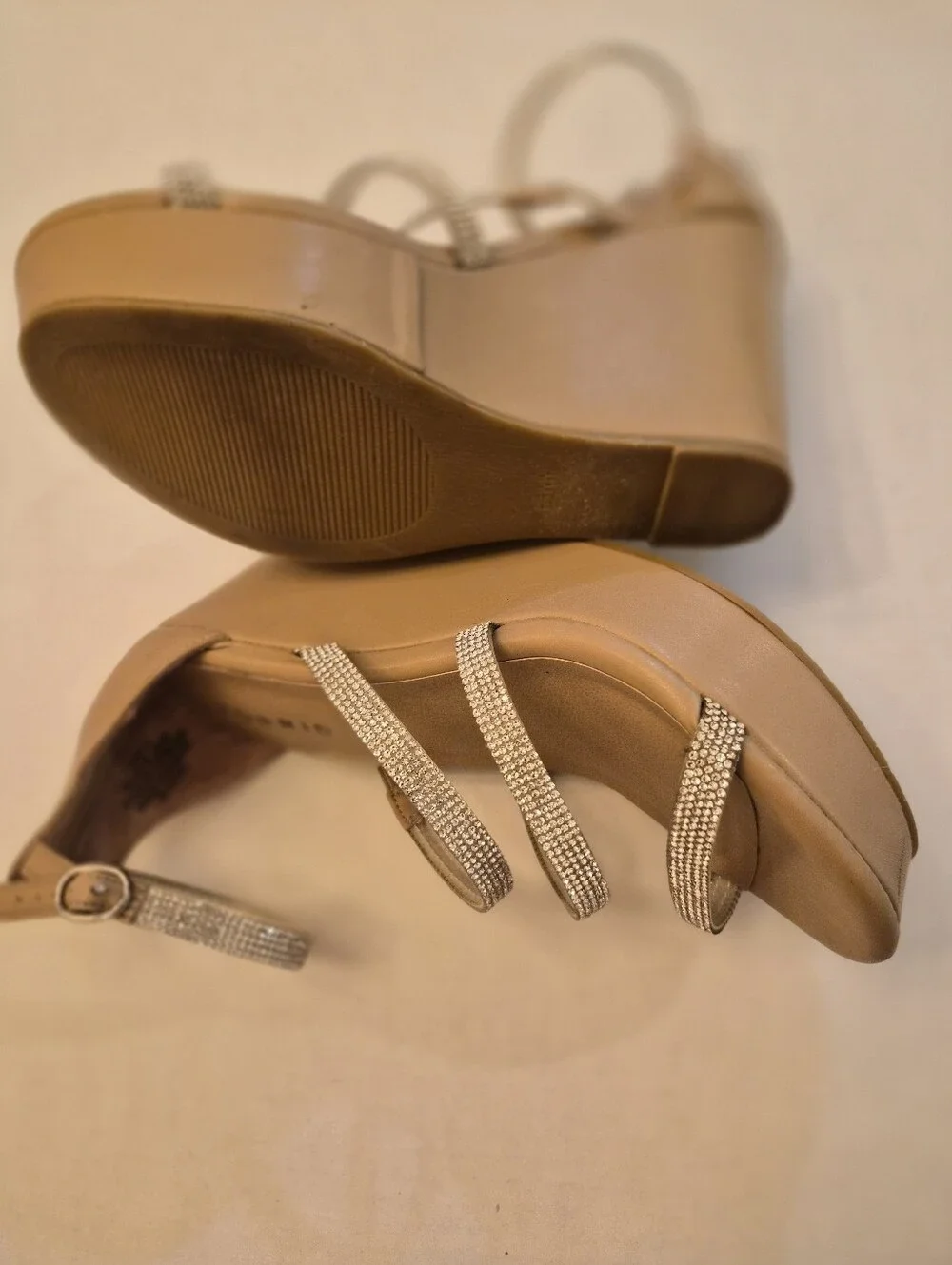torrid Blush Nude Wedge Sandals with Sparkle Straps